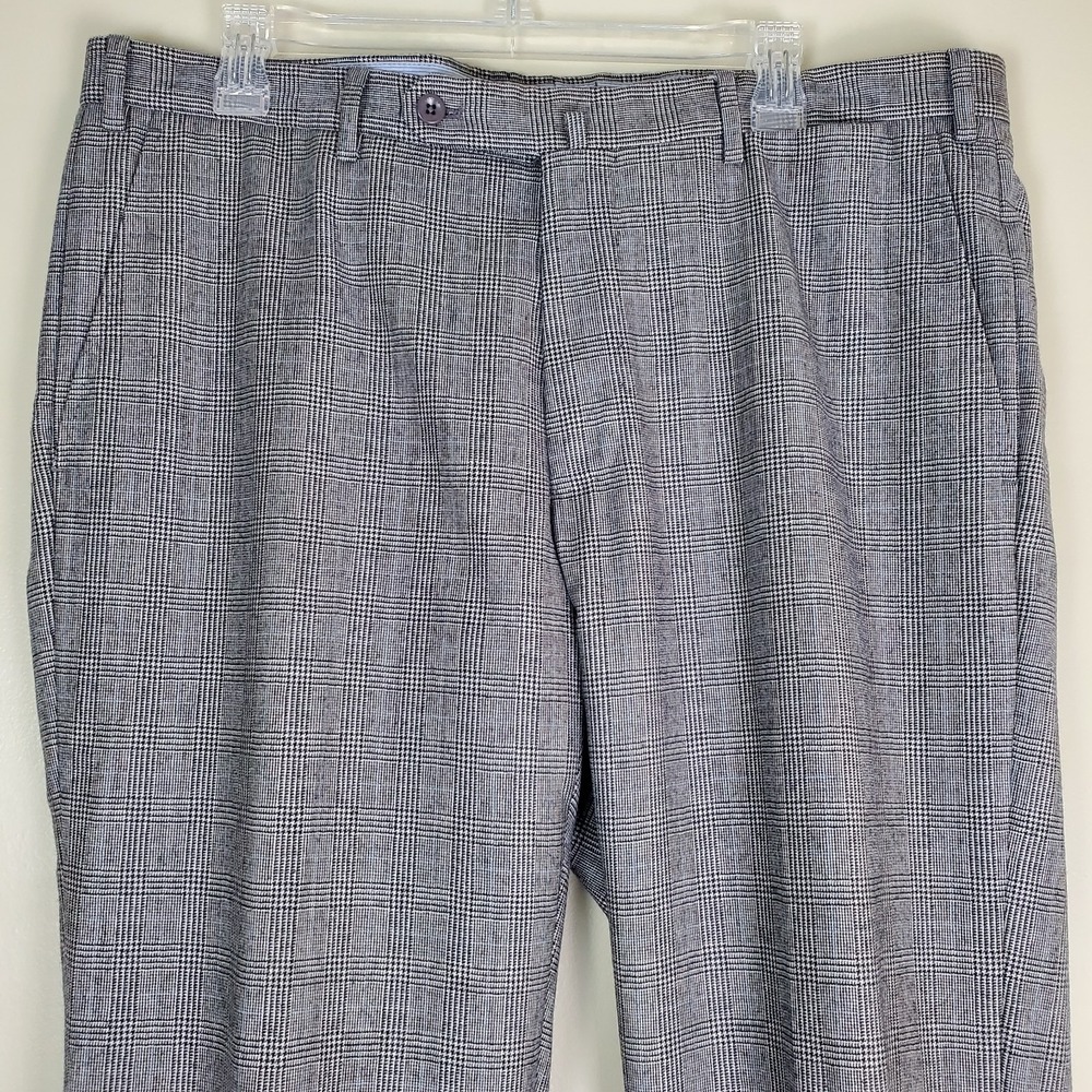 Incotex Men's 36 Dress Pants Slacks Cuffed Wool Gray Glen Plaid Super 100's
